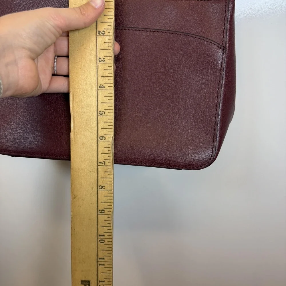 Kate Spade Crossbody Bag Womens Small Burgundy Leather Zip Purse Gold Hardware